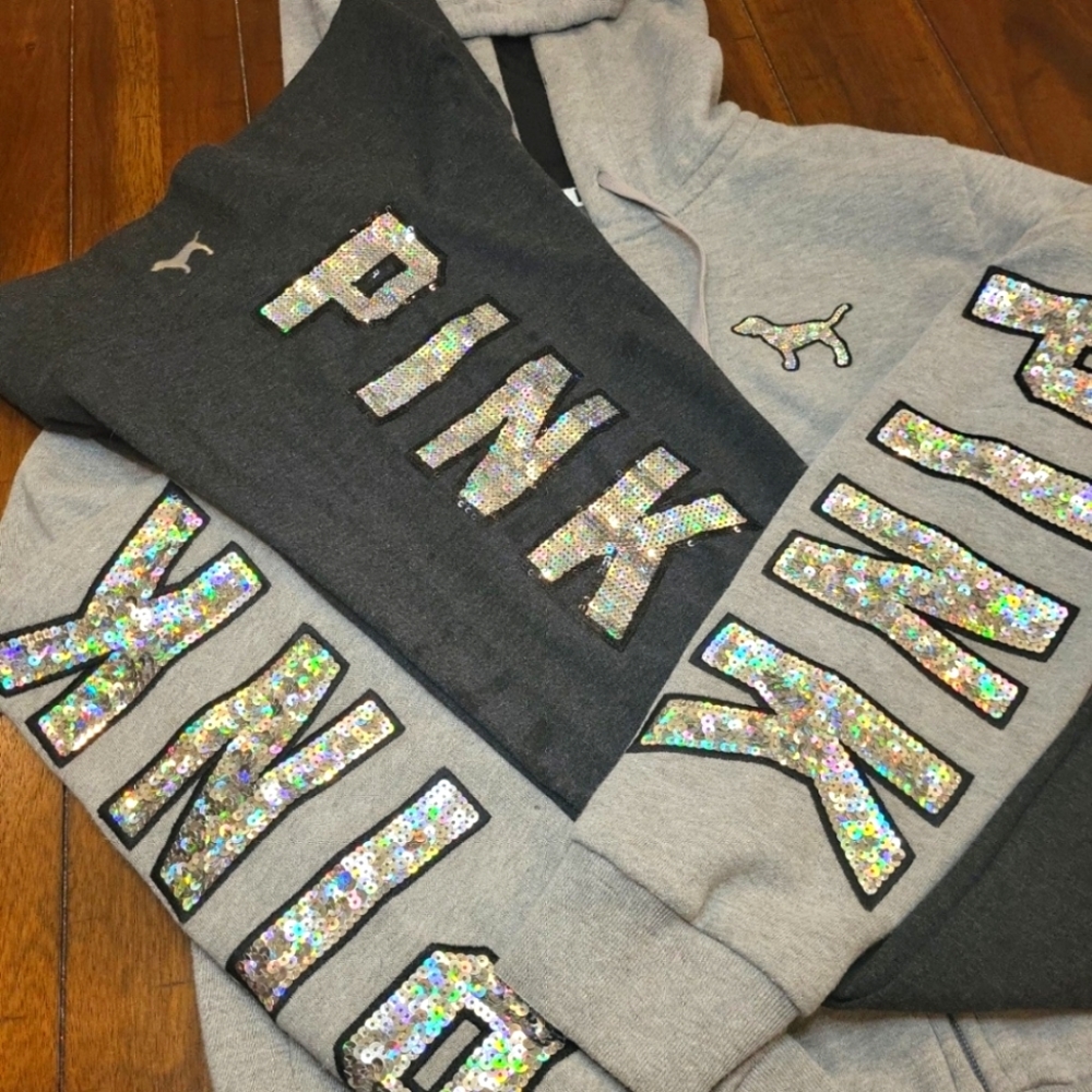 VICTORIA'S SECRET PINK BLING LOGO SET